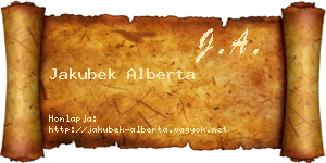 Jakubek Alberta névjegykártya